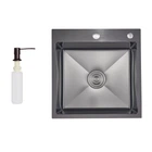 Lidz Handmade H5050HB Мийка для кухні інтегрована Decor Black PVD Honeycomb 2,5/0,5 мм LDH5050BDECPVD48369