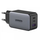 Зарядний пристрій Ugreen CD244 65W 2xUSB-C + USB-A PD3 QC GaN Fast Charger Grey (10335)