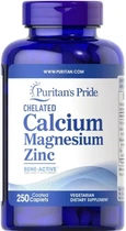 Кальцій Магній Цинк Puritan's Pride Chelated Calcium Magnesium Zinс 250 таблеток (ARE-575961)
