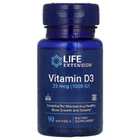 Витамины и минералы Life Extension Vitamin D3 25мкг (1000 IU) 90 капсул