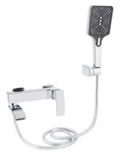 Смеситель для ванны Qtap Swan Cascada, Chrome (k35) с душевым гарнитуром QTSWA260CRM45565