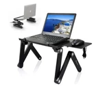 Столик трансформер раскладной Laptop Table T8 с вентилятором и активным охлаждением, регулируемый портативный столик для ноутбука с подставкой для мыши