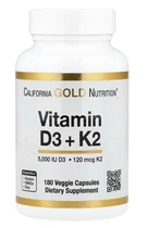Витамины California Gold Nutrition Vitamin D3 + K2 as MK-7 180 капсул