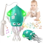 Игрушка танцующий кальмар-осьминог Tummy Time Octopus Smart Зелёный Со светом и музыкой