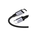 Дата USB-C кабель USB-C 1.0m US261 3A Alum. Braid Gray\Black Ugreen (50150) (340866)