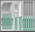 Набор столовых приборов Victorinox Swiss Modern Table Set 12 предметов с ручкой мятного цвета (6.9096.12W41.12)
