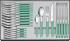 Набор столовых приборов Victorinox Swiss Modern Table Set 24 предмета с ручкой мятного цвета (6.9096.12W41.24)
