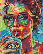 Алмазна мозаїка вишивка 40х50 см Дівчина з содовою ©art_selena_ua Ідейка. AMO8070