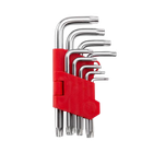 Набор ключей torx "звёздочка" INTERTOOL 9шт, короткие, Т10-Т50, CrV (32485)