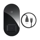 Беспроводное зарядное устройство Baseus Simple 2in1 Wireless Charger Qi 15W Black (WXJK-01)