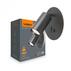 Светильник VIDEX под лампу GU10 с подсветкой и кнопкой черный RIGIL VL-SPF24E-B