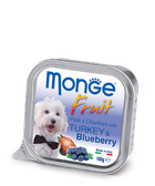 Вологий корм для собак Monge Dog Wet FRUIT Індичка з чорницею