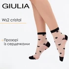 Жіночі прозорі шкарпетки Giulia WS2 CRISTAL 074 39/40 з візерунком "Серце", елегантні, стильні, чорні Black-black