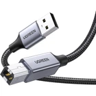 Кабель для принтера Ugreen US369 USB 2.0 Type-A - Type-B 3 м нейлонове обплетення, 480 Мбіт/с Чорний (80804)