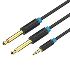 Аудиокабель Vention Jack 3.5 мм - 2x Jack 6.5 мм 2 м Позолоченные коннекторы Черный (BACBH)
