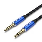 Кабель Vention 3.5 мм - 3.5 мм AUX Hi-Fi хлопковая оплетка 1 м Синий (BAWLF)