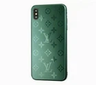Чехол стеклянный Glass Case Louis Vuitton Луи Витон для iPhone X/Xs (04) Pine green зеленый