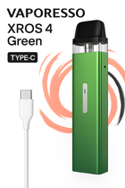 Pod-система Vaporesso XROS 4 Green под-система Вапорессо ХРОС 4 вейп 30 Вт 1000 мАч 3 мл зелёный ,алюминиевый сплав