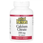 Кальций цитрат, 350 мг, Calcium Citrate, Natural Factors, 90 таблеток