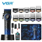 Машинка для стрижки волосся VGR V-001 BLUE з дисплеєм 9000 об/хв та 10 насадками 1,5-24 мм