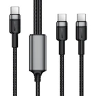 Кабель ACEFAST C22-02 USB-C to 2*USB-C 100W aluminum alloy charging data cable Black (6974316285120)