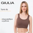 Безшовний топ в рубчик на широких бретелях Giulia TOP RIB L/XL Brown-deep taupe