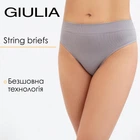 Трусики стринги женские бесшовные Giulia STRING BRIEFS GRAIN S/M Grey-griffin, Бесшовные женские