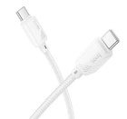 Кабель синхронізації Hoco X113 Nylon braided Type-C to Type-C 60W/3A 1 м White (36775_3609172)