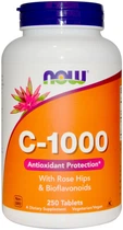 Вітамін C Now Foods Вітамін C-1000 з шипшиною + біофлавоноїди 250 таблеток (733739006875)