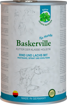 Консервований корм Baskerville Holistic Яловичина та лосось з пастернаком