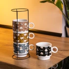 Набір порцелянових чашок для дітей на металевій підставці Toys 4 (шт) по 300 (мл) подарунковий набір чашок FM-15