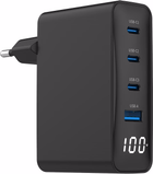 Зарядное устройство Gembird GaN 3 x USB-C 1 x USB-A 100W Black (TA-UC-PDQC100LCD-01-BK)