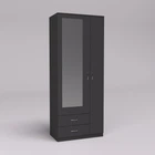 Шкаф платяной с зеркалом, полками и ящиком Kontinent ГКШ 1 Антрацит 84х48х210 см
