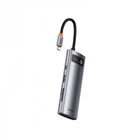 USB-хаб Baseus Metal Gleam Series 7-in-1 Multifunctional Type-C HUB Docking Station Gray (Type-C to HDMI*1+USB3.0*2+USB-C*1+PD*1+SD/TF*1)