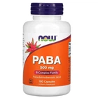 ПАБК (Пара-амінобензойна кислота), PABA, Now Foods, 500 мг, 100 капсул