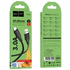 Кабель hoco. X124 Bien Silicone USB to Type-C 1 м, Fast Charge 3A, быстрая зарядка и передача данных для смартфонов Samsung Xiaomi Huawei Black