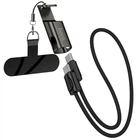 Дата кабель HOCO X126 Experto Type-C to Type-C 60W + Phone Holder & Lanyard (0.35m) (Black) (245411)