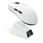 Ігрова бездротова мишка AJAZZ AJ159 Apex /Три режими підключення / 42000 DPI / сенсор PAW3950 / Док-станція з LED-дисплеєм / White