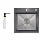 Lidz Handmade H5050HB Мийка для кухні інтегрована Decor Black PVD Honeycomb 2,5/0,5 мм LDH5050BDECPVD48369