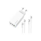 Зарядний пристрій ColorWay GaN Mini 65W PD Port PPS USB (USB-2C1A) cable Type-C&Lightning (CW-CHS058PDCL-WT) ColorWay CW-CHS058PDCL-WT 925596