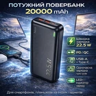 Зовнішній акумулятор повербанк Power bank Hoco J101A 20000mAh |2USB/Type-C/Micro, QC22.5W/PD20W| Black