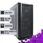 Рабочая станция AI Workstation PowerUp #68 Core Ultra 5 245KF/32 GB/SSD 1TB/NVIDIA Quadro RTX5000 16GB x2 для задач искусственного интеллекта машинного обучения и вычислений с помощью графических процессоров
