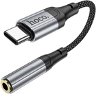 Переходник адаптер Hoco LS36 аудио конвертер Type-C to Jack 3.5 AUX (F) 0.12m - Black