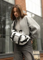 Велика жіноча поясна сумка бананка Sambag DynamicDart біла 38 × 21 × 7 см (80411008)