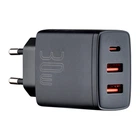 Зарядний пристрій Baseus Compact Quick Charger 30W USB Type-A Type-C чорний протиударний