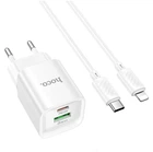 Заряджання Hoco C147A PD20W QC3.0 Type-C на Lightning для пристроїв Apple біла