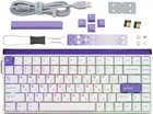 Магнітна ігрова клавіатур AULA HERO 84 HE White-purple Кастомний lightbox, RGB Підсвічування, Rapid Hall Effect, 8000Hz., Switch 0.01mm. ENG + UA