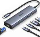 USB-концентратор UGREEN USB C to Ethernet Adapter 5 in 1 USB Hub Grey (CM512)