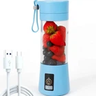 Портативний міні блендер 380мл з USB та механічним керуванням для смузі блакитний