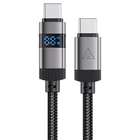 Кабель ACEFAST C15-03 USB-C to USB-C zinc alloy digital display braided charging data cable Black